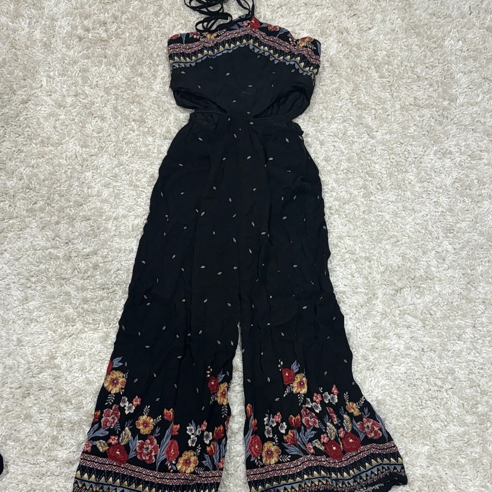 Sienna Sky Black Jumpsuit with Floral Accents